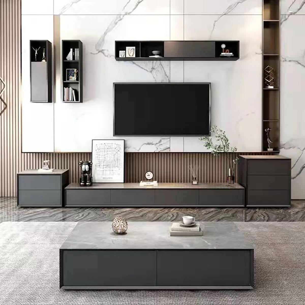 意式簡約收納啞光巖板長幾客廳極簡時尚儲物茶幾  WH35T101C