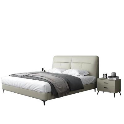 意式極簡臥室大小戶型 貓抓皮軟包床 W35C005C