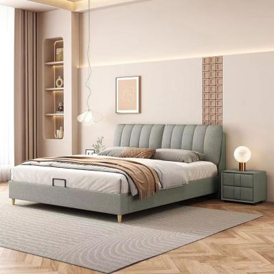 極簡時尚舒適軟包床臥室耐臟科技布雙人床 W35C007C